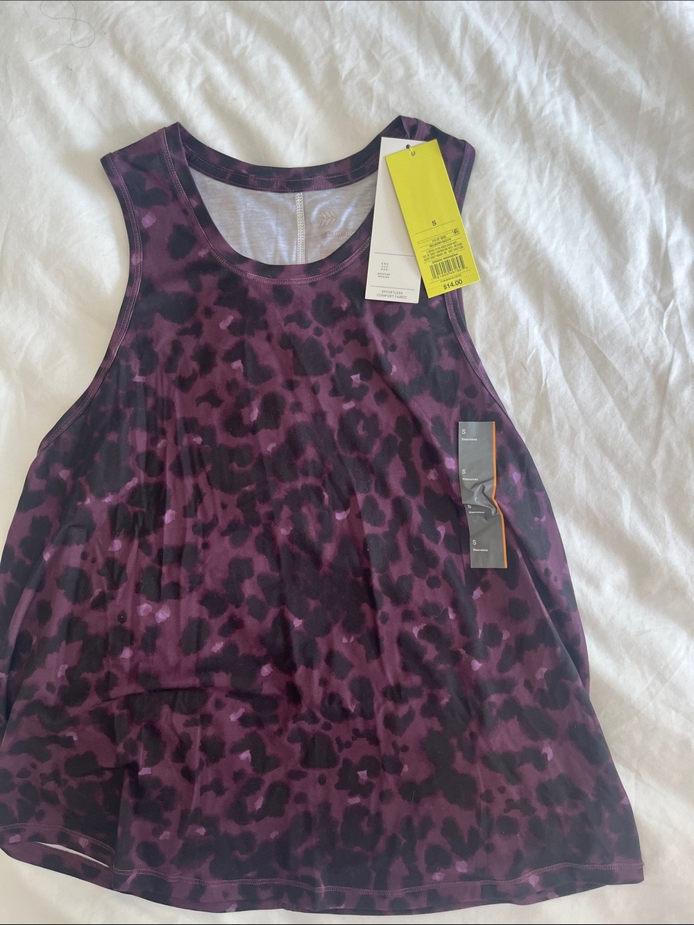 all in motion Purple and Black Leopard Muscle Tank